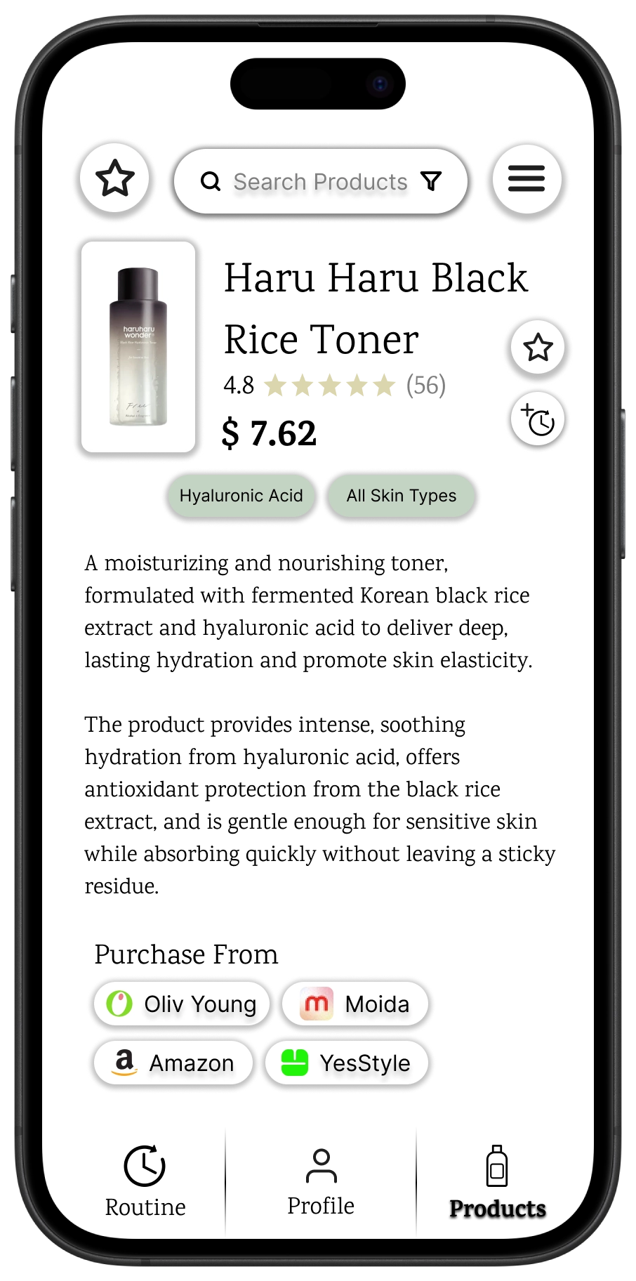 Detailed product information.